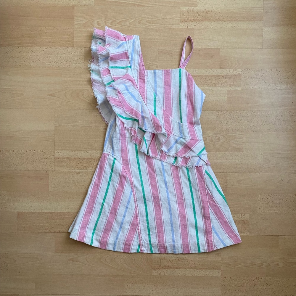 Linen Ruffle Dress - Picture 2 of 5